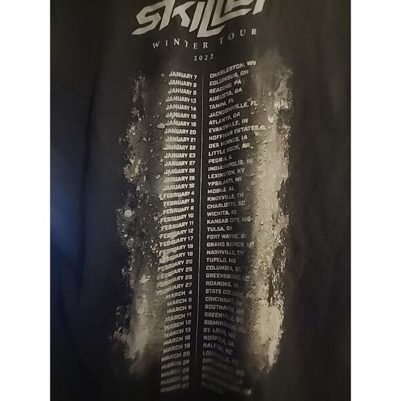 Skillet Winter Tour 2022 Concert Tour Double Sided Black Large A99 Nice - Picture 3 of 5